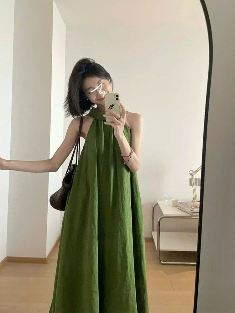 2026 여름 프랑스식 행침 목 스타일 품격 허리 수축 느긋한 바람 휴가 드레스 센 부서 디스플레이 화이트 오프숄더 길다 치마 상세 이미지 9