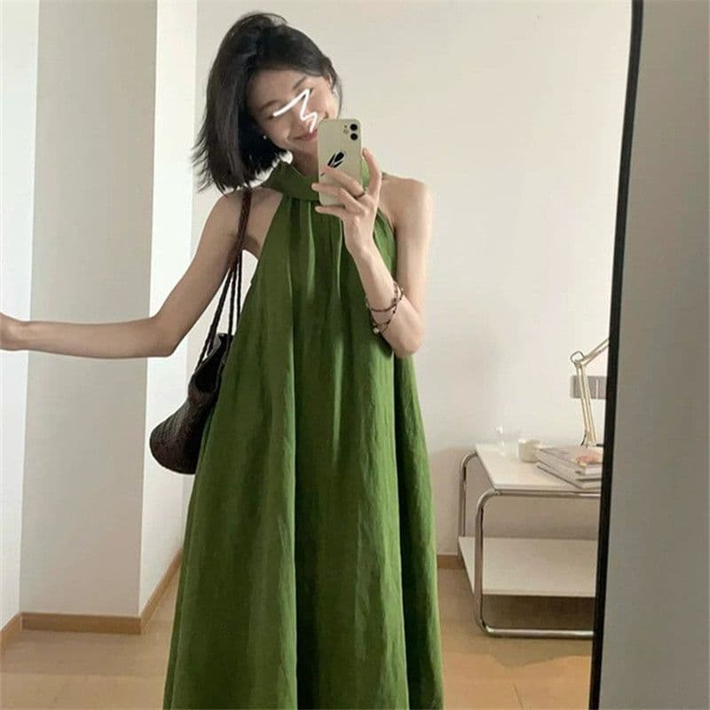 2026 여름 프랑스식 행침 목 스타일 품격 허리 수축 느긋한 바람 휴가 드레스 센 부서 디스플레이 화이트 오프숄더 길다 치마 상세 이미지 10