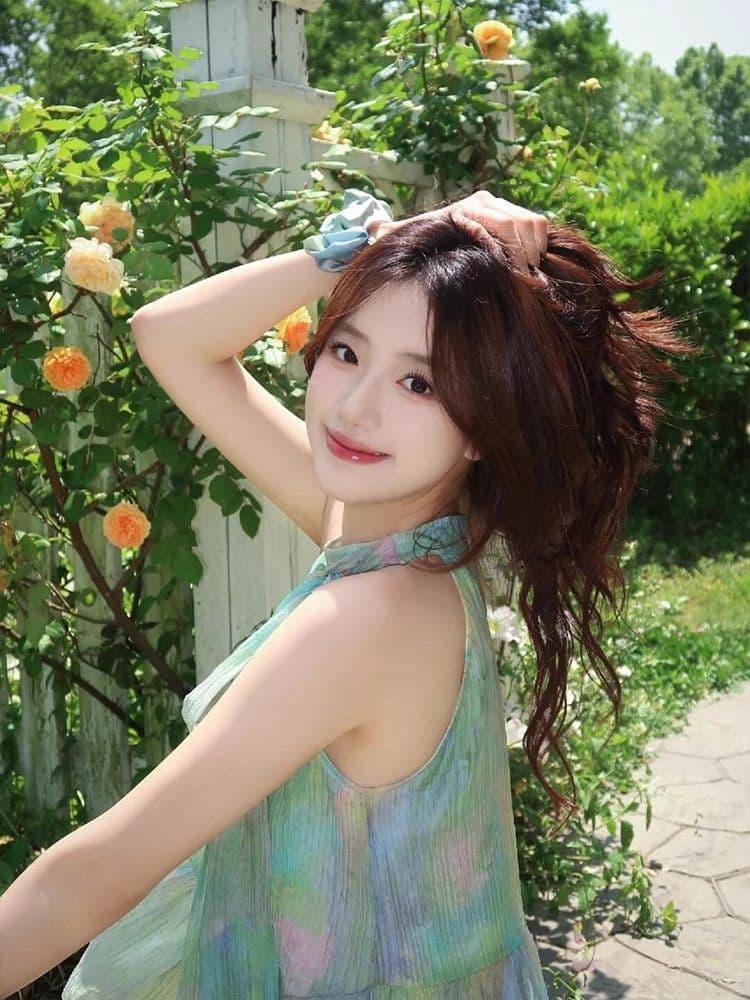 박하 남자 웨이브 녹색 색 후광 염색 행침 목 여성 드레스 여름 프랑스식 달콤함 슬림해 보이는 오프숄더 디자인 센스 길다 치마 상세 이미지 9