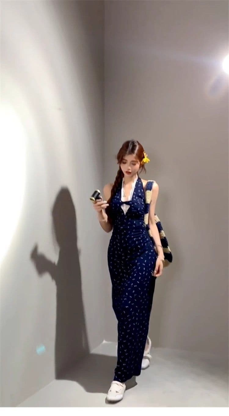 프랑스식 레이스 꽃무늬 행침 목 드레스 2026 년 여름 새로운 허리 수축 품격 디자인 센스 작은 대중 길다 치마 상세 이미지 7