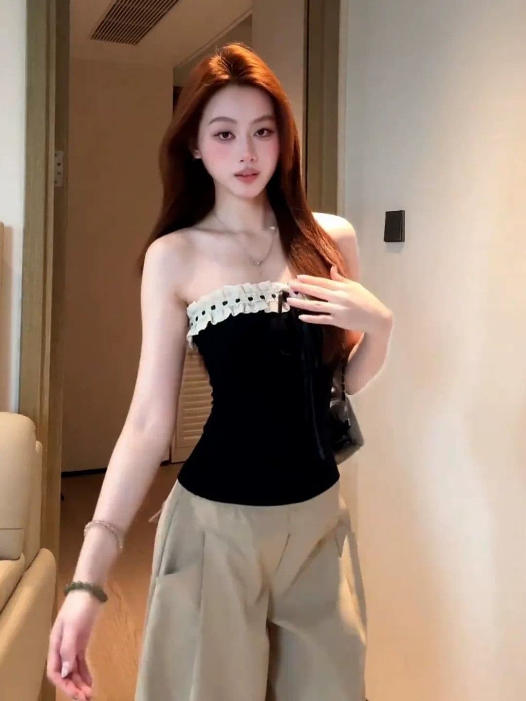260 그램 사람들 면 한 부서 섹시함 작은 대중 레이스 조각 스트랩 조끼 여성 여름 새로운 슬림해 보이는 튜브탑 맨위 상세 이미지 5