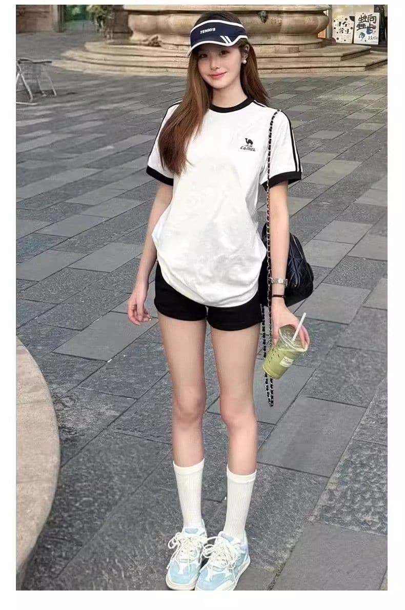 회색 운동 반바지 여성 여름 외출용 2026 새로운 하이웨이스트 슬림해 보이는 작은 키 캐주얼 아메리칸 타이트 스커트 핫 바지 상세 이미지 14