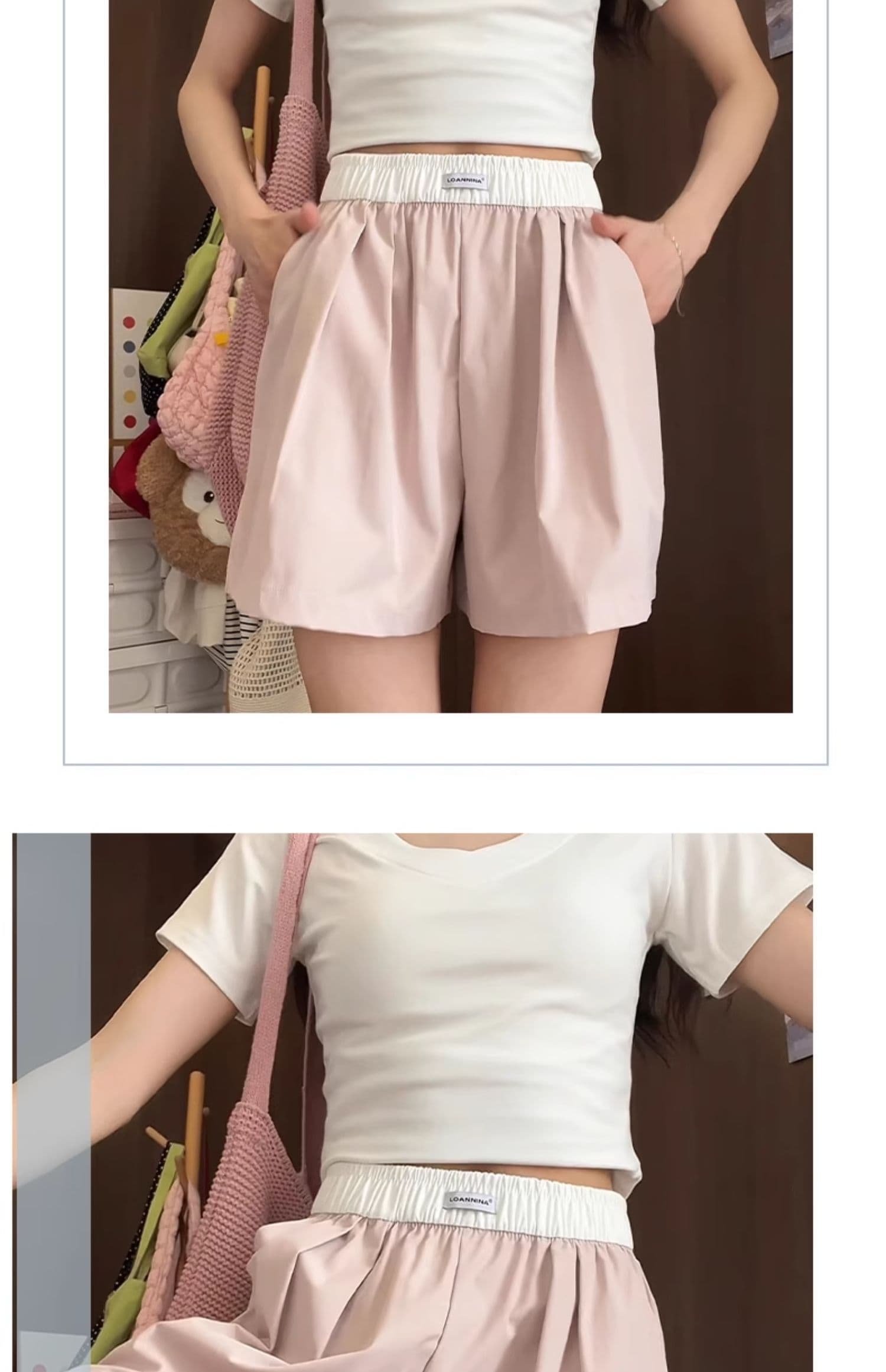 얼음 실크 우유 푸 운동 반바지 여성 여름 3 점 와이드 레그 팬츠 얇은 스타일 2026 새로운 캐주얼 외출용 하이웨이스트 슬림해 보이는 상세 이미지 21
