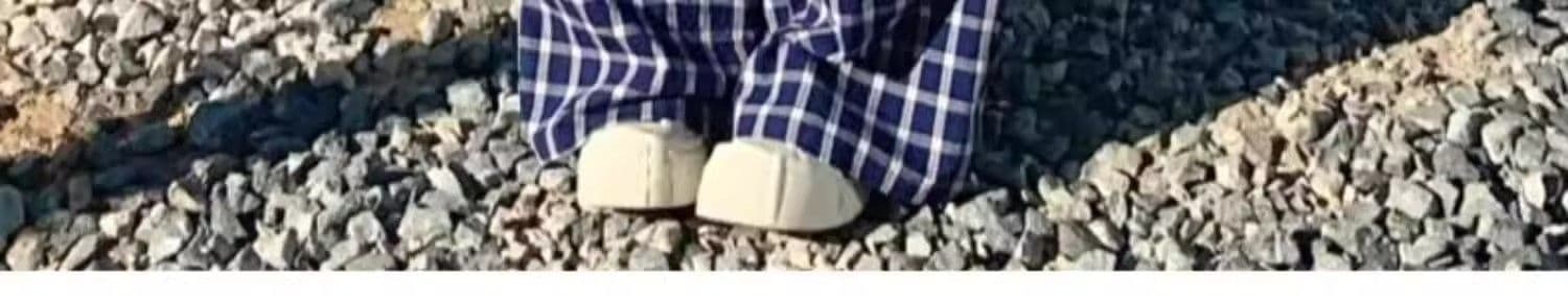 파란색 체크무늬 바지 여성 봄 가을 2026 새로운 하이웨이스트 도루 센스 루즈핏 스트레이트 이슬 생각하기 같은 단락 느긋한 바람 와이드 레그 팬츠 상세 이미지 27
