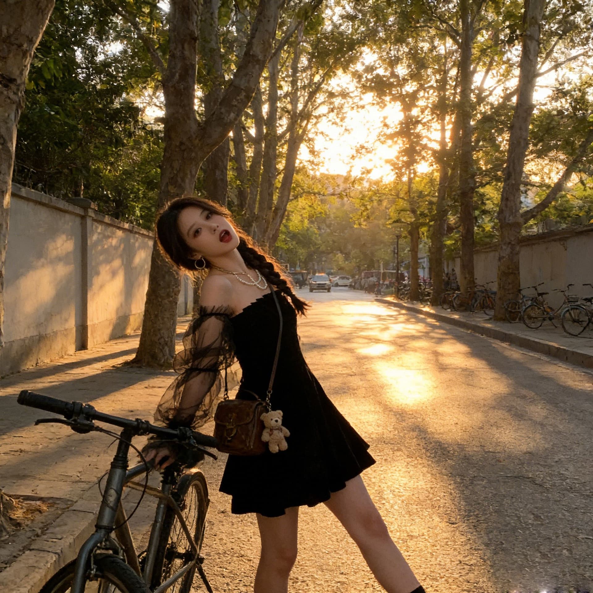 프랑스식 여성 드레스 2026 새로운 망사 품격 섹시함 나이트 클럽 허리 수축 슬림해 보이는 슈퍼 요정 작은 키 요정 치마 이미지 3