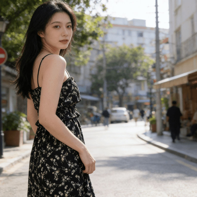 꽃무늬 튜브탑 여성 드레스 인사이드 가져 가라. 허리 수축 트임 슬립 검정색 길다 치마 2026 봄 새로운 차 휴식 치마 상세 이미지 1