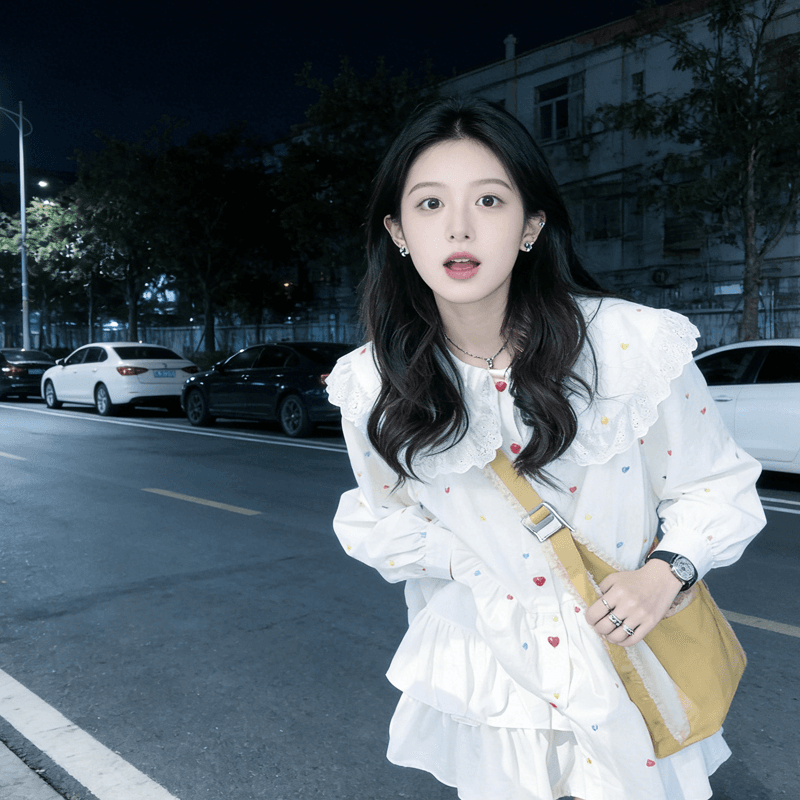 2026 새로운 봄 가을 프랑스식 달콤함 Chic 자수 하트 프릴 베이비 칼라 긴팔 드레스 학생 트렌디 이미지 5