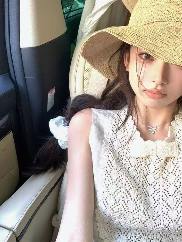 프랑스식 우아함 빛 럭셔리 고급 센스 레이스 나비 매듭 패치워크 라운드 넥 여성 드레스 2026 여름 새로운 치마 상세 이미지 7