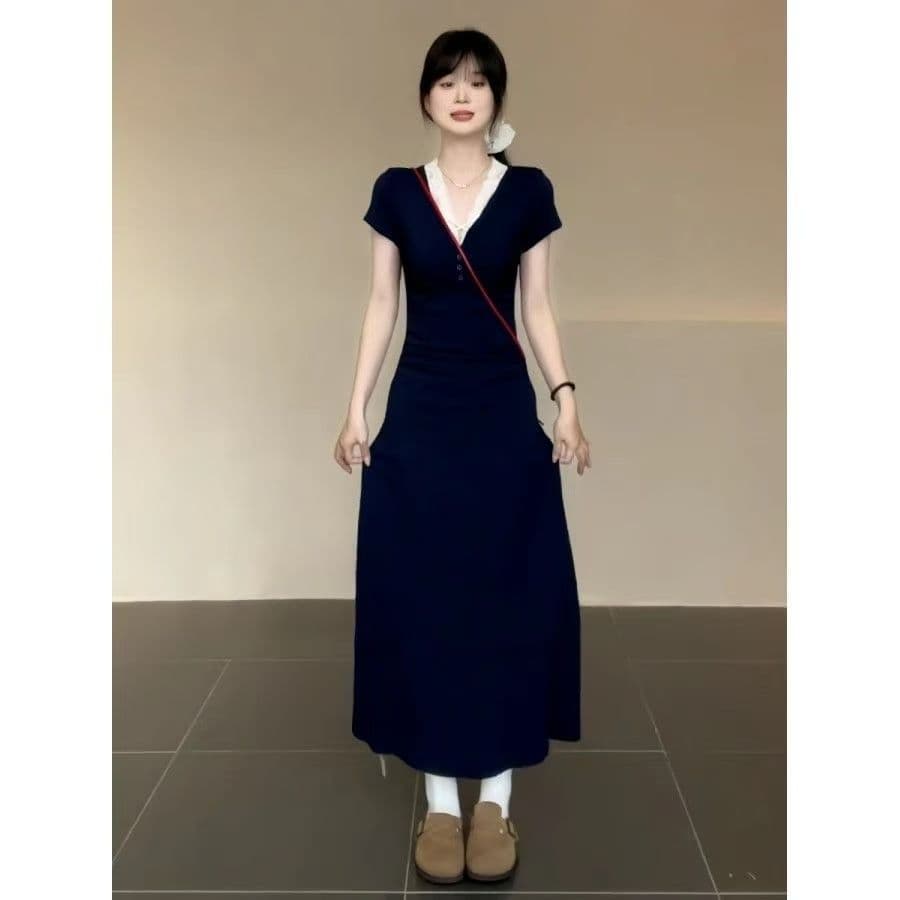 프랑스식 순수한 욕망 바람 새로운 레이스 레이스 드레스 여름 새로운 품격 2026 슬림해 보이는 허리 수축 치마 롱 스커트 상세 이미지 8