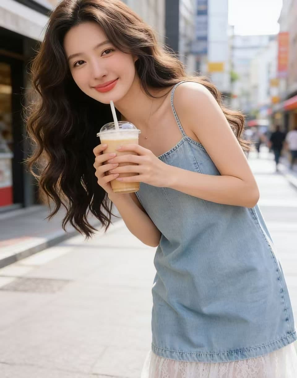 슈퍼 요정 레이스 밑단 패치워크 데님 슬립 여성 드레스 여름 2026 새로운 휴가 바람 품격 슬림해 보이는 롱 스커트 상세 이미지 7
