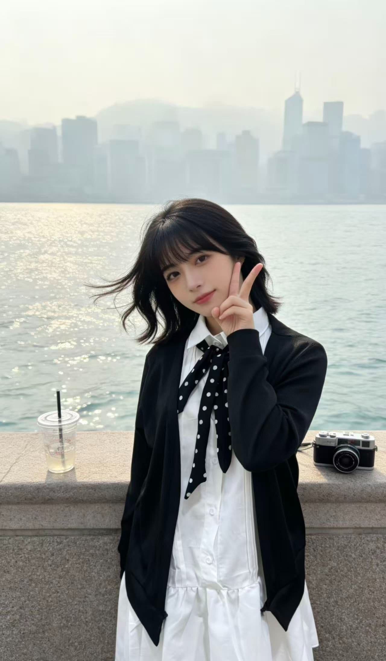 빅 사이즈 학원 스타일 세트 검정색 오픈 가디건 화이트 드레스 두 조각 여성 세트 지방 mm 이른 가을 연령 감소 착용 가져 가라. 전체 집합 상세 이미지 7