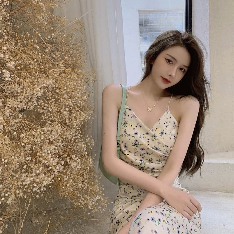 섹시함 핫걸 롱 코트 꽃무늬 드레스 여성 의류 여름 반신 스커트 짧은 치마 A라인 스커트 길다 치마 차 휴식 치마 이미지 5