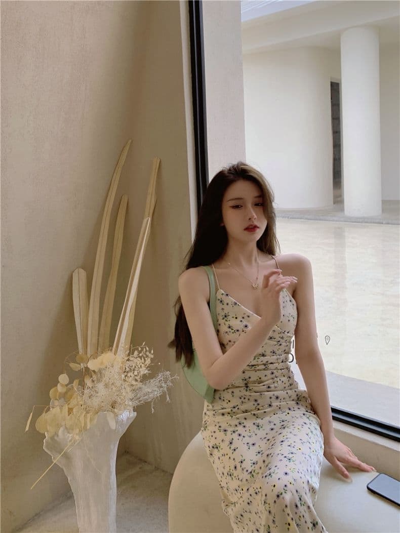 섹시함 핫걸 롱 코트 꽃무늬 드레스 여성 의류 여름 반신 스커트 짧은 치마 A라인 스커트 길다 치마 차 휴식 치마 상세 이미지 10