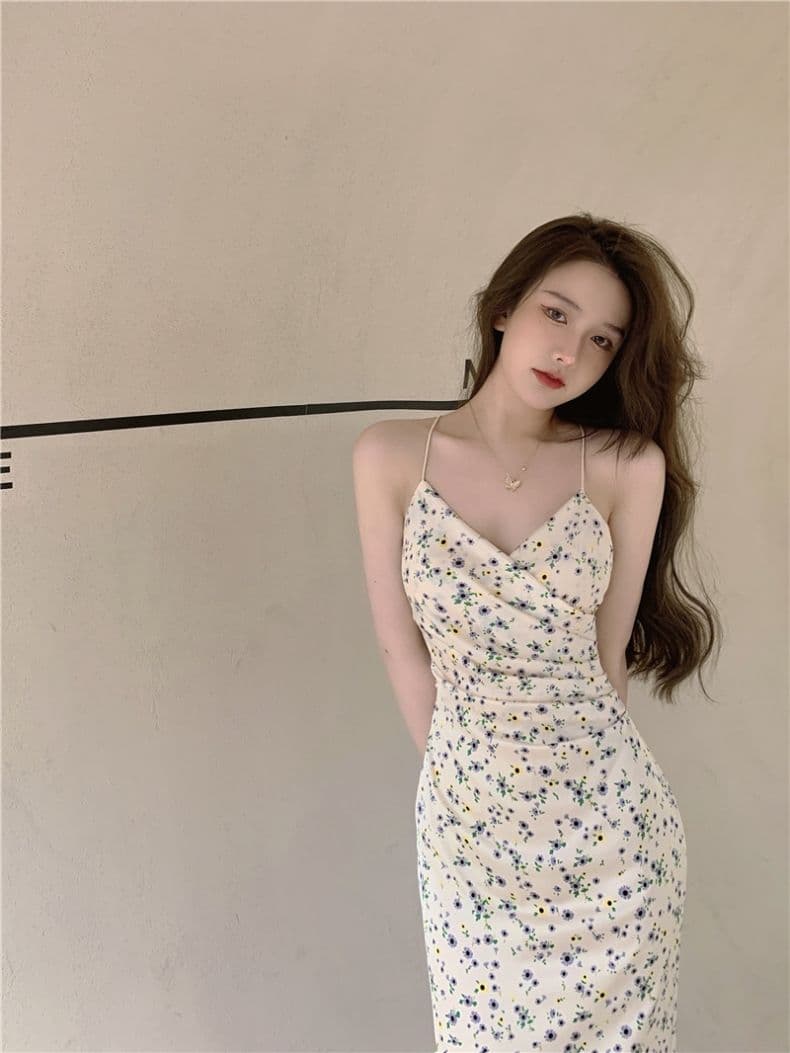 섹시함 핫걸 롱 코트 꽃무늬 드레스 여성 의류 여름 반신 스커트 짧은 치마 A라인 스커트 길다 치마 차 휴식 치마 상세 이미지 11