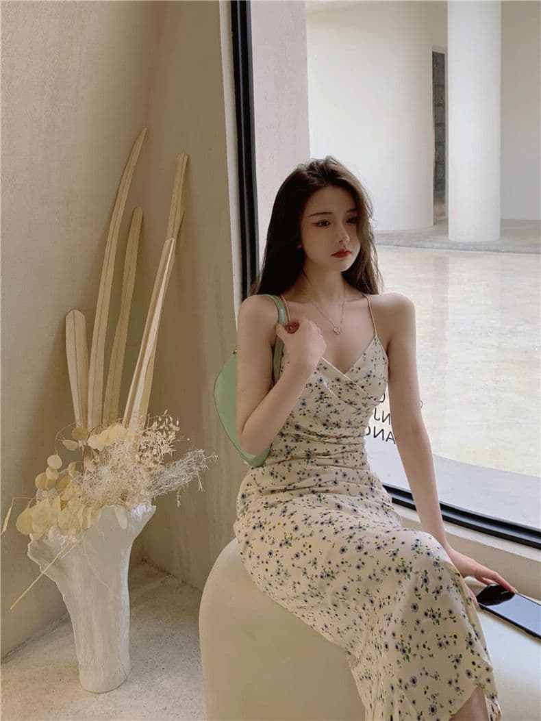 섹시함 핫걸 롱 코트 꽃무늬 드레스 여성 의류 여름 반신 스커트 짧은 치마 A라인 스커트 길다 치마 차 휴식 치마 상세 이미지 12