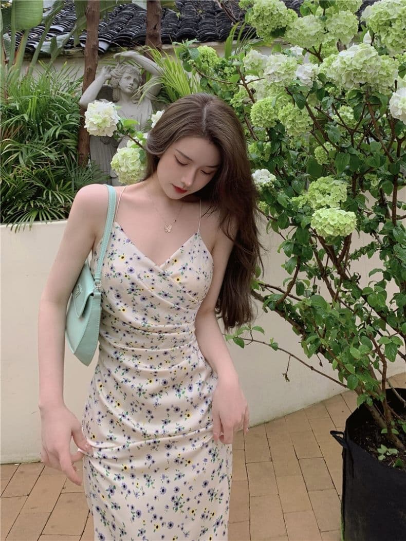 섹시함 핫걸 롱 코트 꽃무늬 드레스 여성 의류 여름 반신 스커트 짧은 치마 A라인 스커트 길다 치마 차 휴식 치마 상세 이미지 15