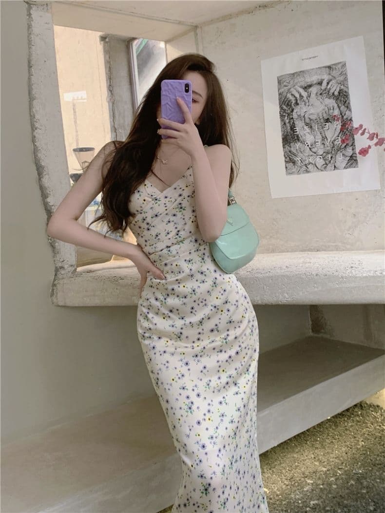 섹시함 핫걸 롱 코트 꽃무늬 드레스 여성 의류 여름 반신 스커트 짧은 치마 A라인 스커트 길다 치마 차 휴식 치마 상세 이미지 16