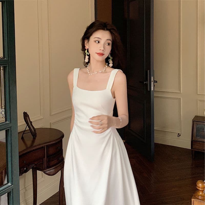 프랑스식 슬립 드레스 2026 여성 새로운 부드러운 Chic 품격 허리 수축 작은 대중 한 마디 첫사랑 샤오 바이 치마 이미지 3