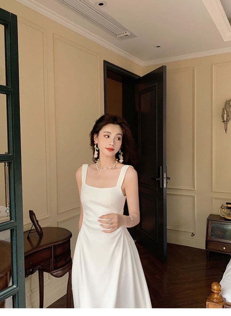 프랑스식 슬립 드레스 2026 여성 새로운 부드러운 Chic 품격 허리 수축 작은 대중 한 마디 첫사랑 샤오 바이 치마 상세 이미지 3