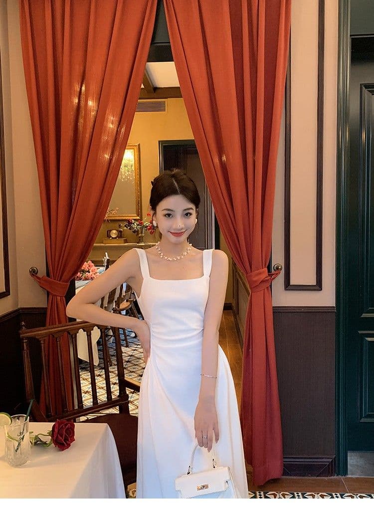 프랑스식 슬립 드레스 2026 여성 새로운 부드러운 Chic 품격 허리 수축 작은 대중 한 마디 첫사랑 샤오 바이 치마 상세 이미지 9