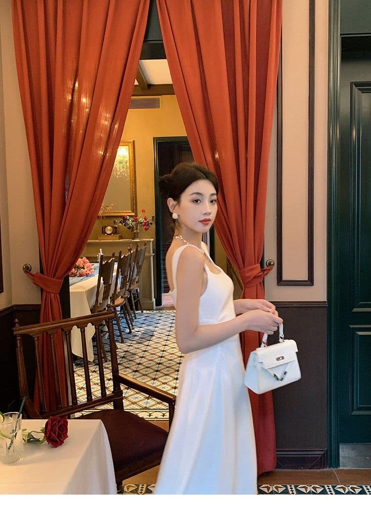 프랑스식 슬립 드레스 2026 여성 새로운 부드러운 Chic 품격 허리 수축 작은 대중 한 마디 첫사랑 샤오 바이 치마 상세 이미지 11