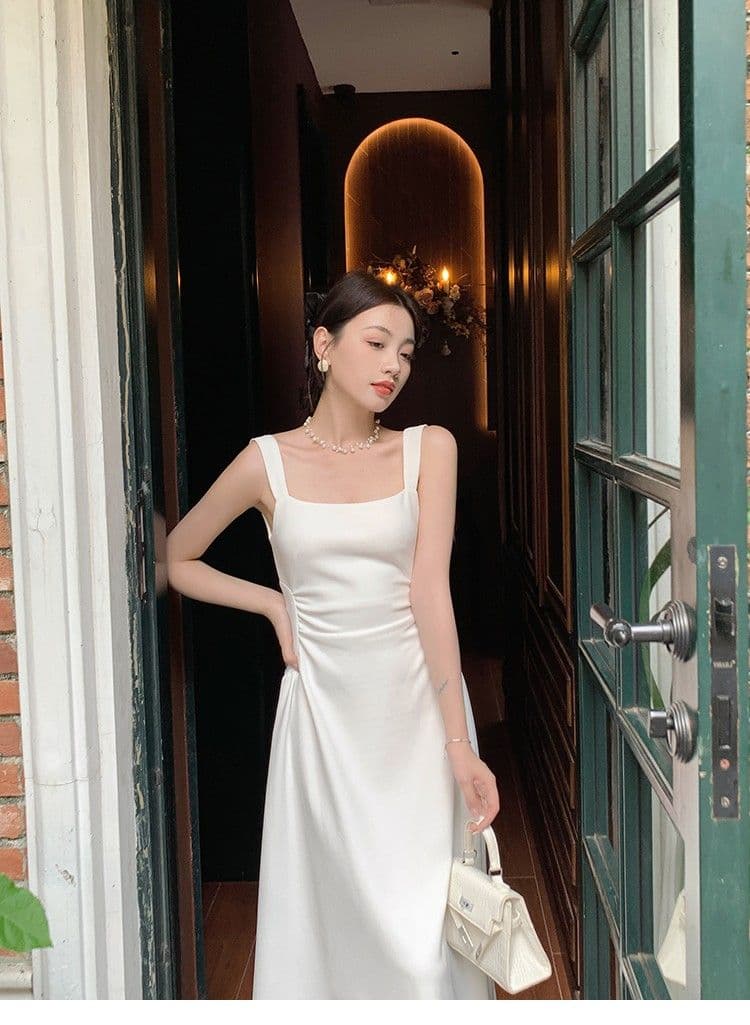 프랑스식 슬립 드레스 2026 여성 새로운 부드러운 Chic 품격 허리 수축 작은 대중 한 마디 첫사랑 샤오 바이 치마 상세 이미지 19
