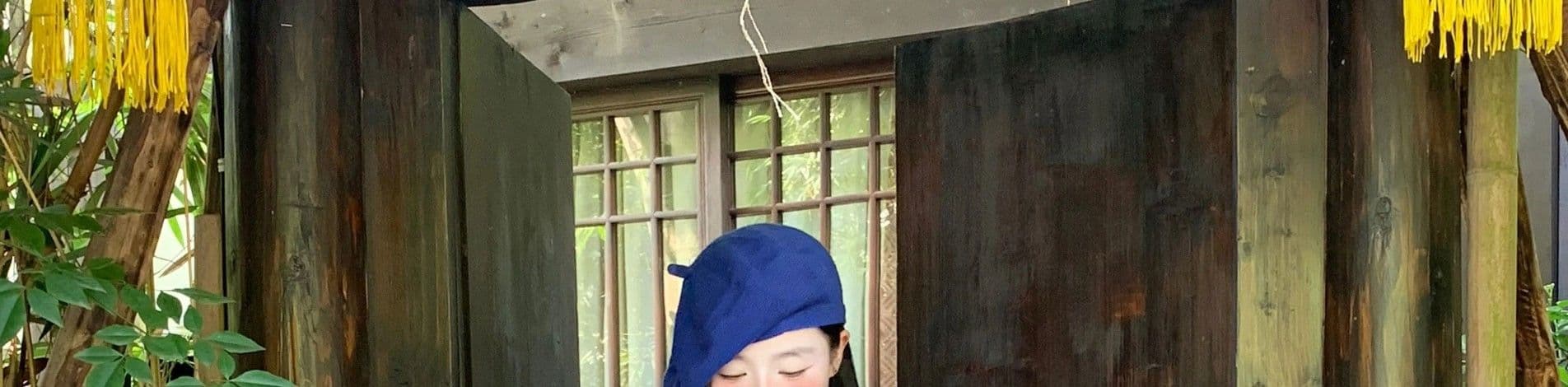 파란색 체크무늬 민소매 여성 드레스 디자인 센스 여름 스트랩 나비 매듭 쇼트 스타일 조끼 스커트 허리 수축 짧은 치마 상세 이미지 17