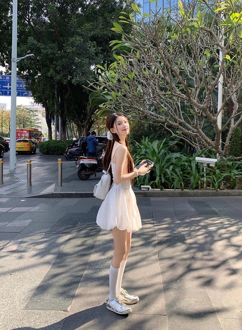 핫걸 발레 바람 허리 수축 퍼프 슬립 여성 드레스 여름 프랑스식 꽃밭 치마 생일 작은 행사 치마 품격 치마 상세 이미지 4