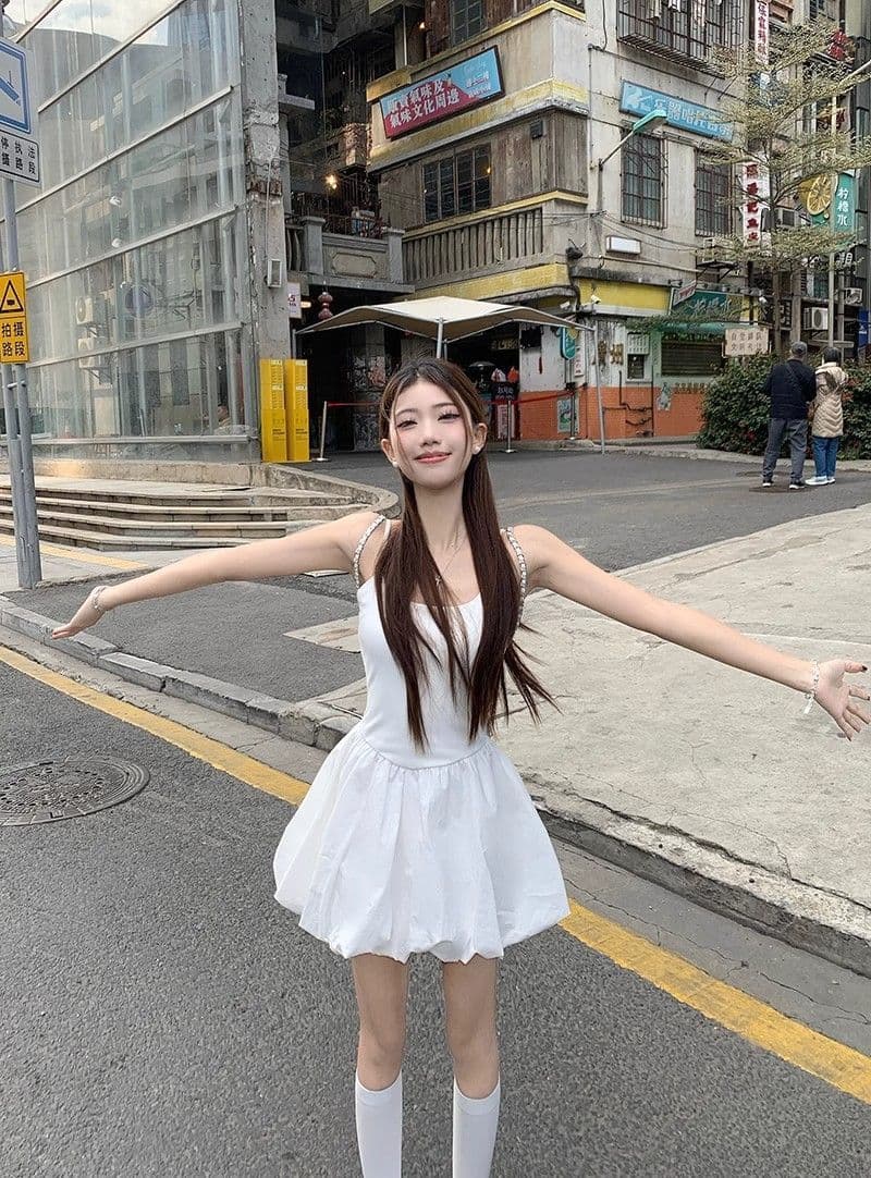 핫걸 발레 바람 허리 수축 퍼프 슬립 여성 드레스 여름 프랑스식 꽃밭 치마 생일 작은 행사 치마 품격 치마 상세 이미지 20