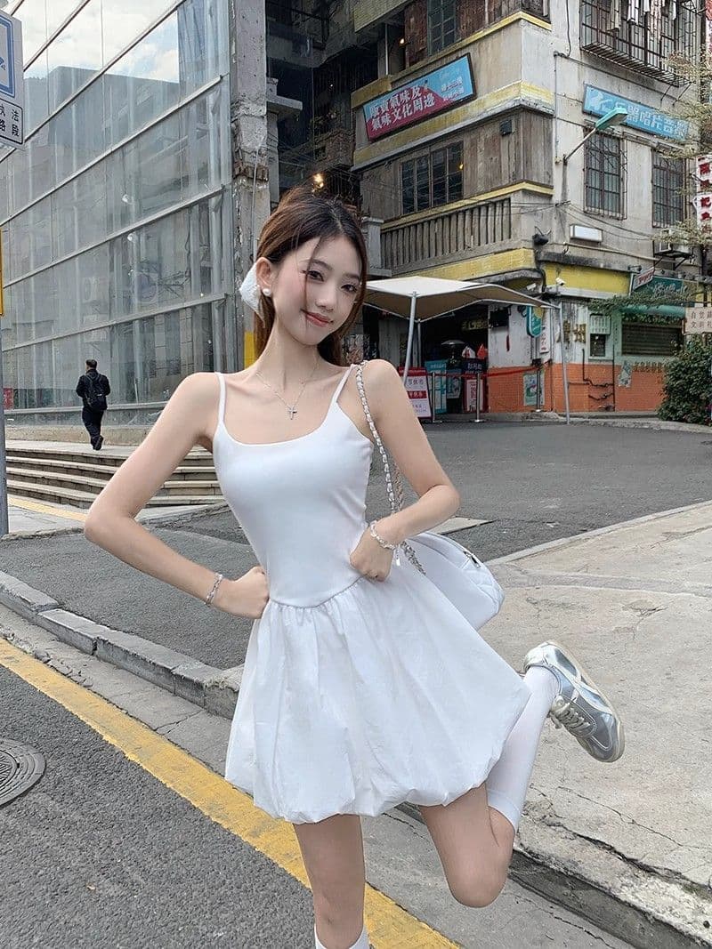 핫걸 발레 바람 허리 수축 퍼프 슬립 여성 드레스 여름 프랑스식 꽃밭 치마 생일 작은 행사 치마 품격 치마 상세 이미지 22