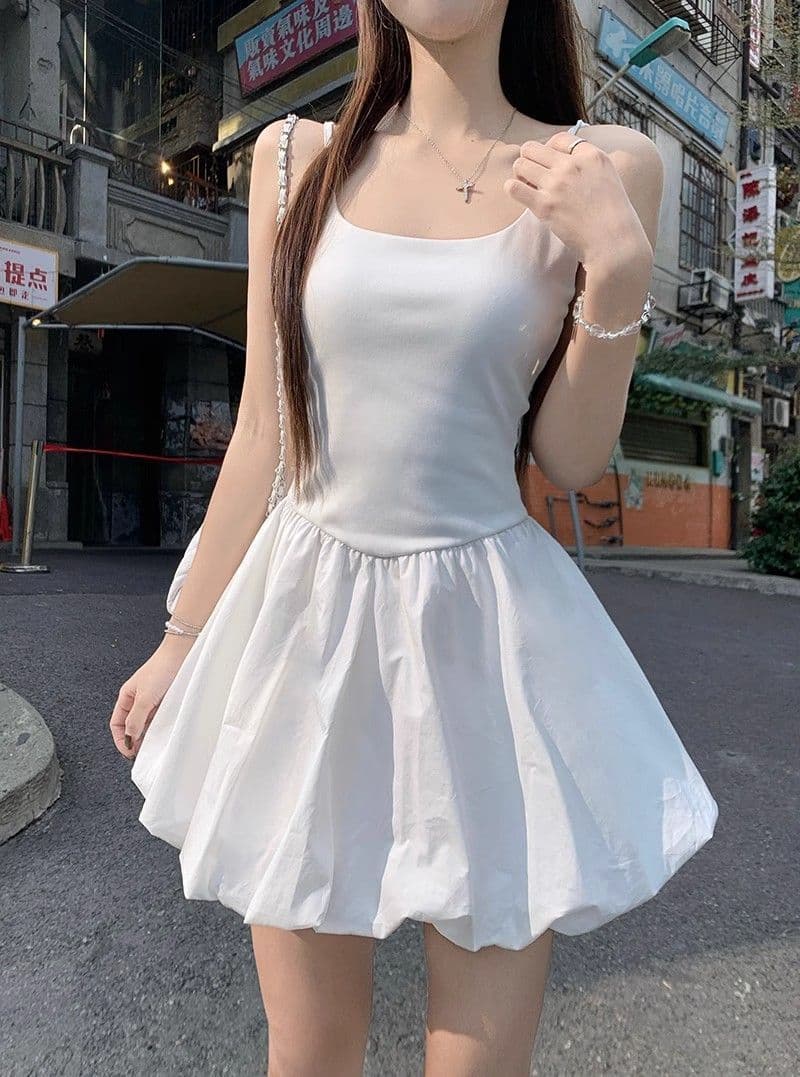 핫걸 발레 바람 허리 수축 퍼프 슬립 여성 드레스 여름 프랑스식 꽃밭 치마 생일 작은 행사 치마 품격 치마 상세 이미지 26
