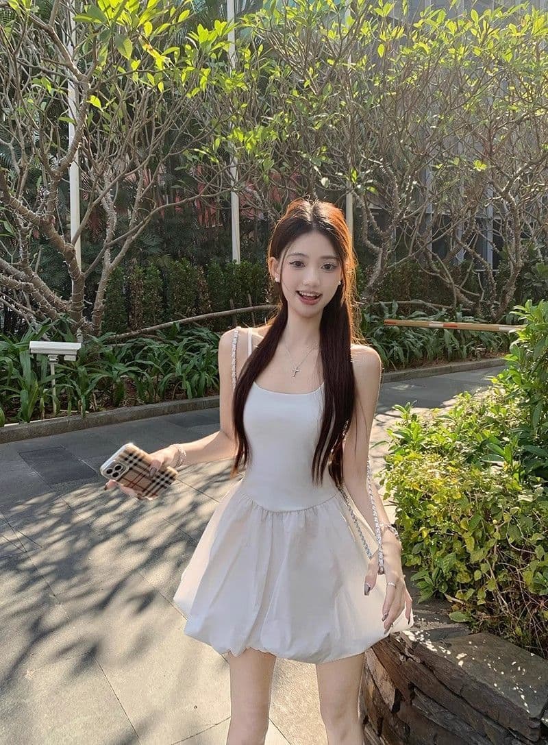 핫걸 발레 바람 허리 수축 퍼프 슬립 여성 드레스 여름 프랑스식 꽃밭 치마 생일 작은 행사 치마 품격 치마 상세 이미지 28