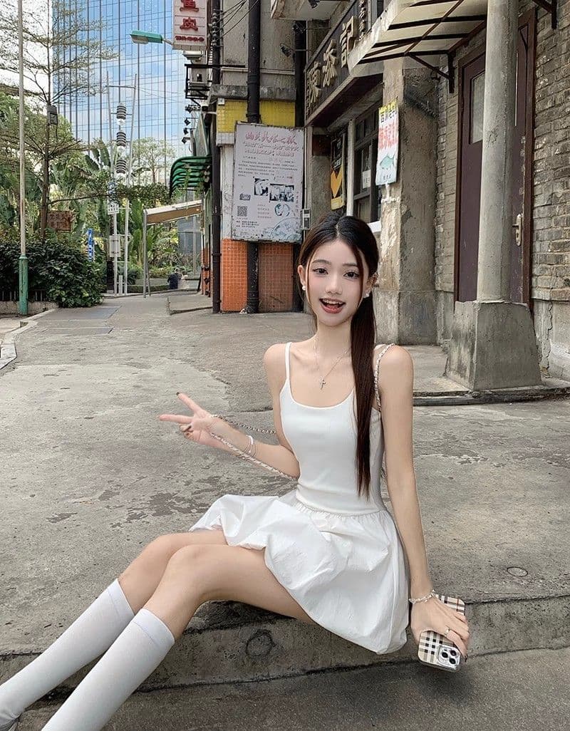 핫걸 발레 바람 허리 수축 퍼프 슬립 여성 드레스 여름 프랑스식 꽃밭 치마 생일 작은 행사 치마 품격 치마 상세 이미지 30
