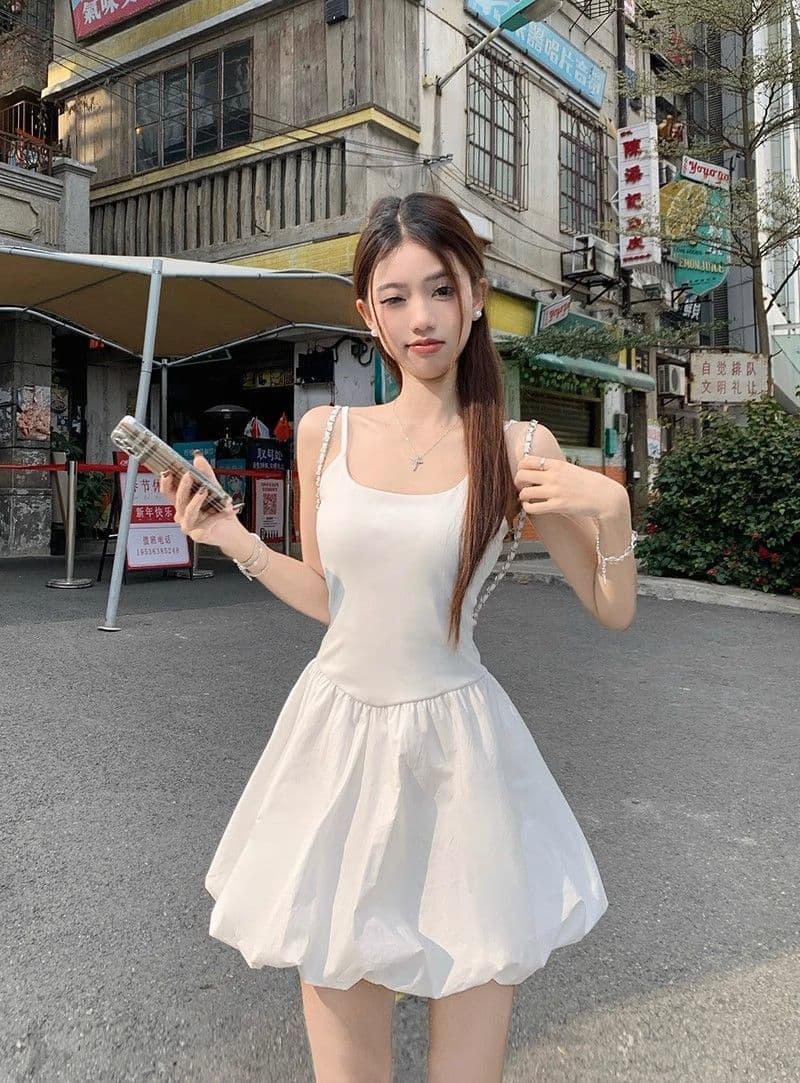 핫걸 발레 바람 허리 수축 퍼프 슬립 여성 드레스 여름 프랑스식 꽃밭 치마 생일 작은 행사 치마 품격 치마 상세 이미지 32
