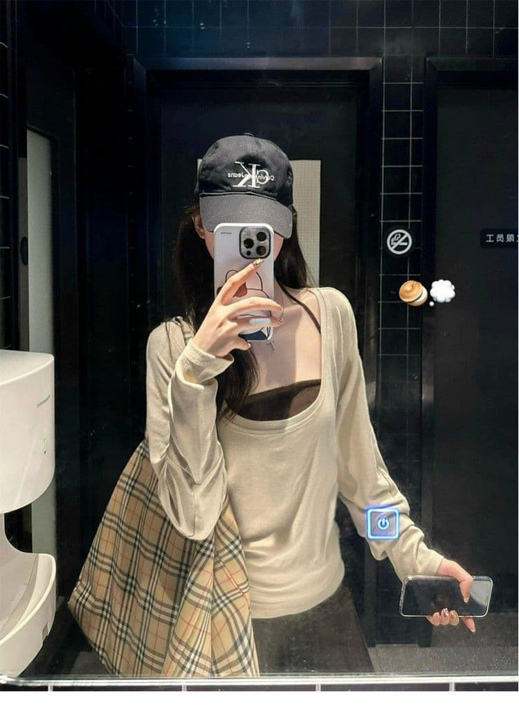 이른 가을 코디 전체 집합 2026 새로운 자이언트 잘 생긴 한 부서 몸매 가꾸기 행침 목 슬립 타이트 스커트 드레스 아이들 상세 이미지 4