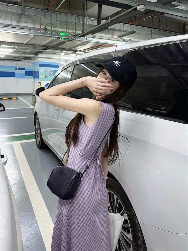 달콤한 핫걸 V넥 민소매 여성 드레스 2026 새로운 여름 허리 수축 슬림해 보이는 chic 조끼 스커트 롱 스커트 상세 이미지 24