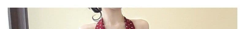 프랑스식 순수한 욕망 빨간색 도트 무늬 V넥 행침 목 드레스 아이들 디자인 센스 백리스 민소매 조끼 롱 스커트 여름 상세 이미지 37