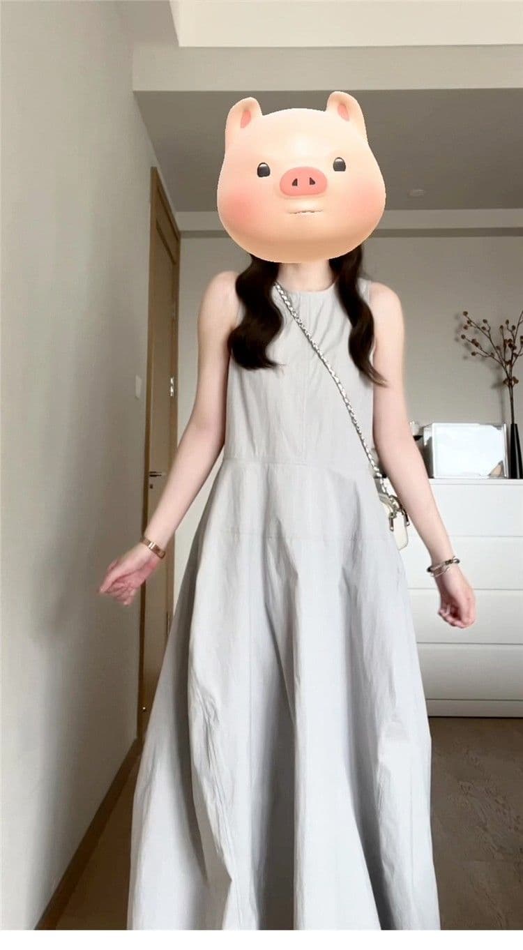 차 휴식 프랑스식 품격 아름다운 민소매 조끼 원피스 아이들 여름 2026 새로운 고급 센스 슬림해 보이는 롱 스커트 상세 이미지 4
