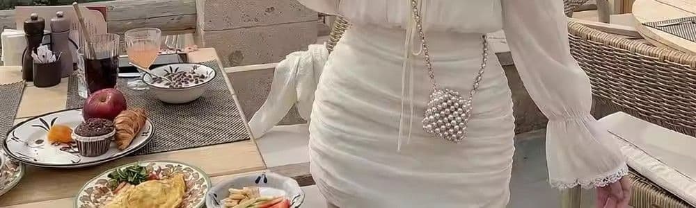 순수한 욕망 바람 오프숄더 봄 주름 여성 드레스 이른 봄 새로운 프릴 몸매 가꾸기 슬림해 보이는 타이트 스커트 미니 스커트 상세 이미지 20
