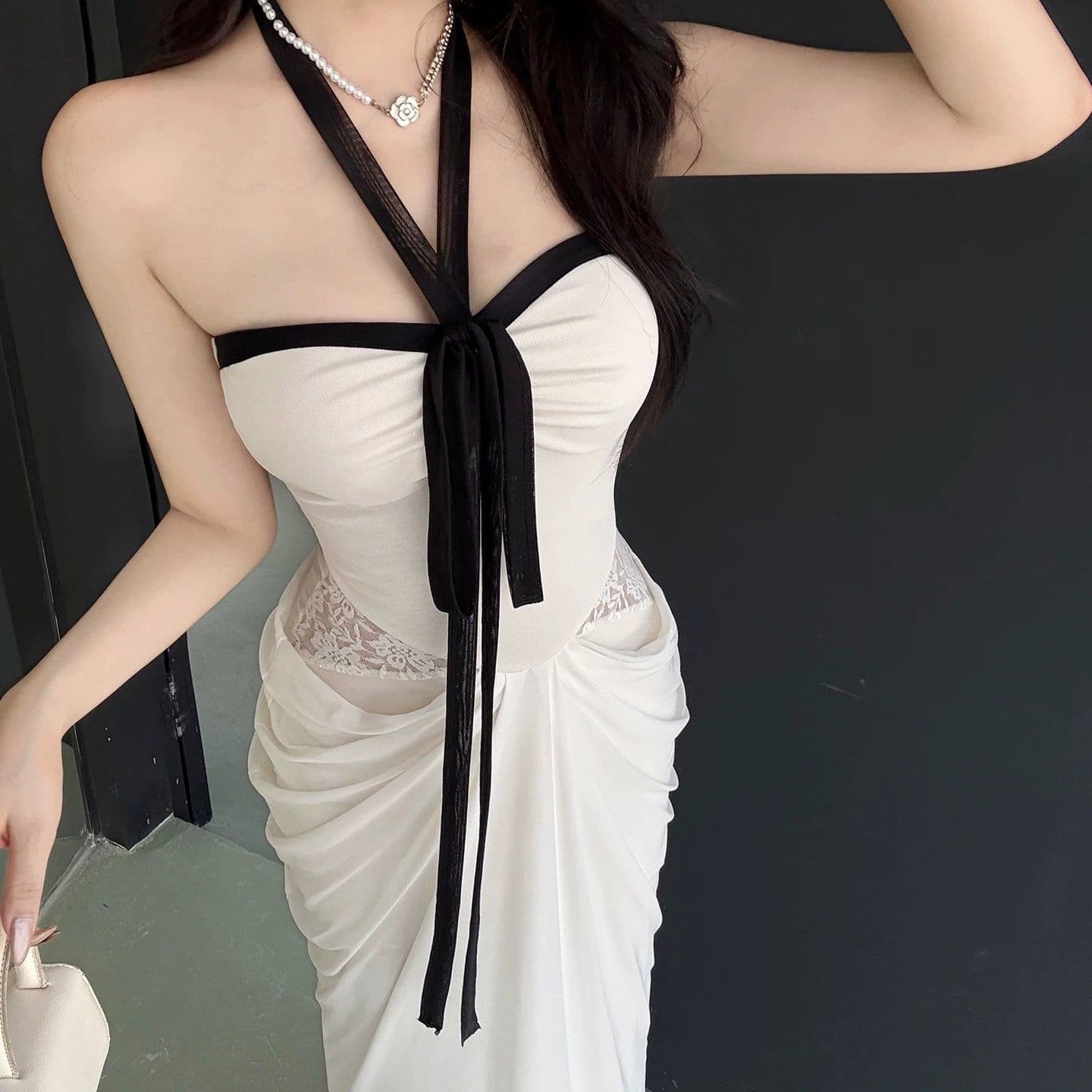 순수한 욕망 로얄 자매 바람 백리스 행침 목 튜브탑 여성 드레스 여름 인어 꼬리 치마 디자인 센스 몸매 가꾸기 타이트 스커트 롱 스커트 이미지 2