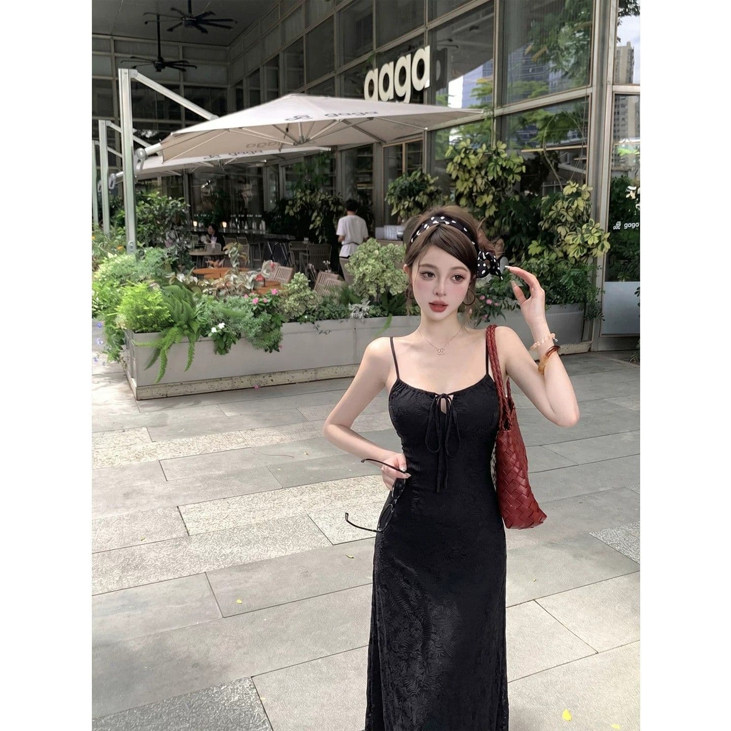 레트로 휴가 바람 스트랩 슬립 여성 드레스 여름 새로운 핫걸 허리 수축 슬림해 보이는 섹시함 타이트 스커트 길다 치마 이미지 4