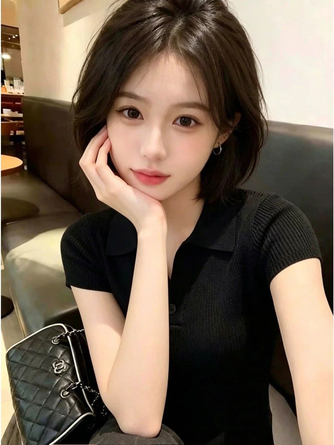 앤디 플러시 자이언트 잘 생긴 ~ 중 한 부서 polo 폴로 칼라 니트 반팔 얇은 스타일 부드러운 부서 프로 피부 몸매 가꾸기 맨위 이미지 2