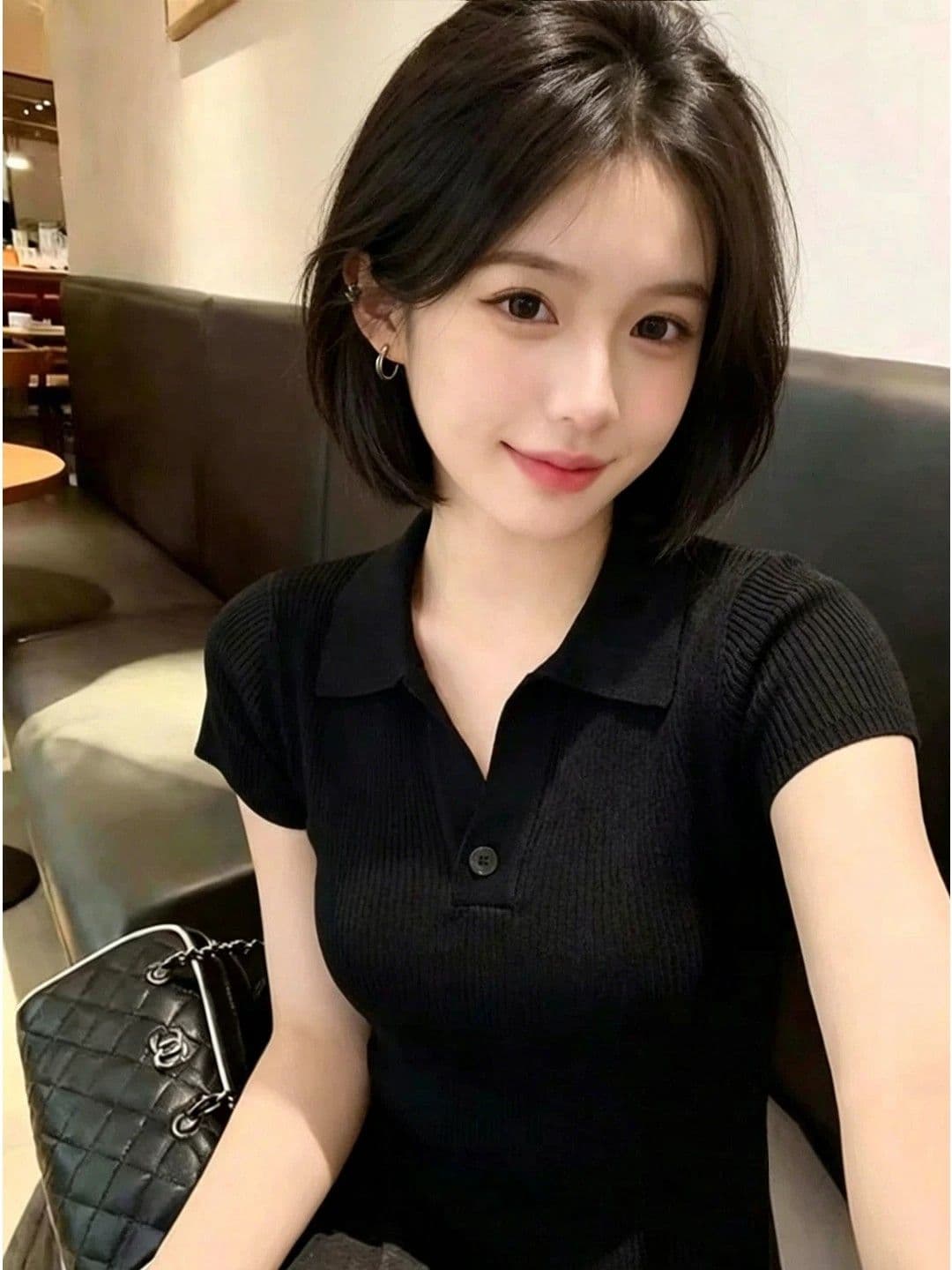 앤디 플러시 자이언트 잘 생긴 ~ 중 한 부서 polo 폴로 칼라 니트 반팔 얇은 스타일 부드러운 부서 프로 피부 몸매 가꾸기 맨위 이미지 3