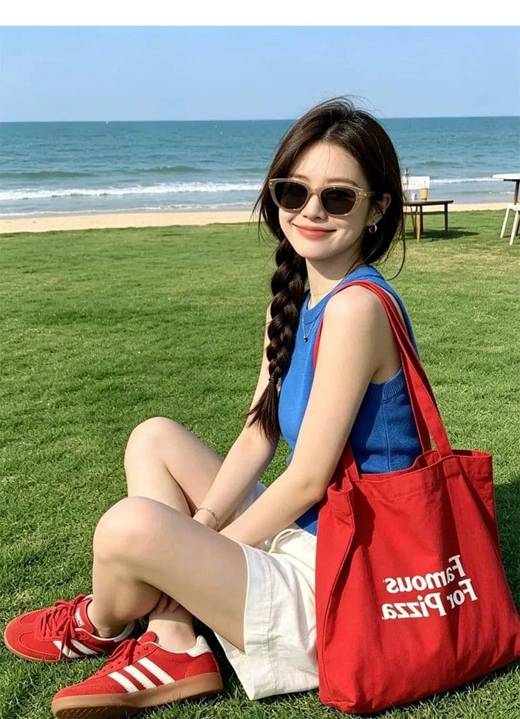 패키지 코어 실 파란색 단어 민소매 니트 작은 슬링 조끼 여성 여름 인사이드 가져 가라. 외출용 만나는 몸매 가꾸기 맨위 상세 이미지 5