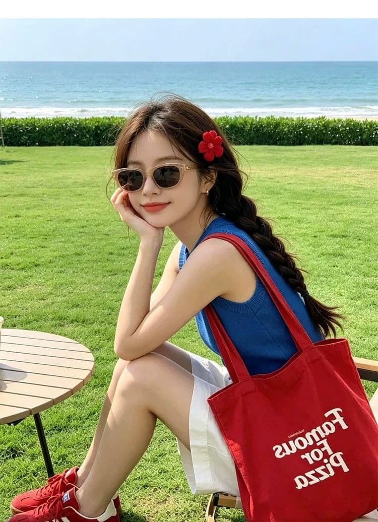 패키지 코어 실 파란색 단어 민소매 니트 작은 슬링 조끼 여성 여름 인사이드 가져 가라. 외출용 만나는 몸매 가꾸기 맨위 상세 이미지 6