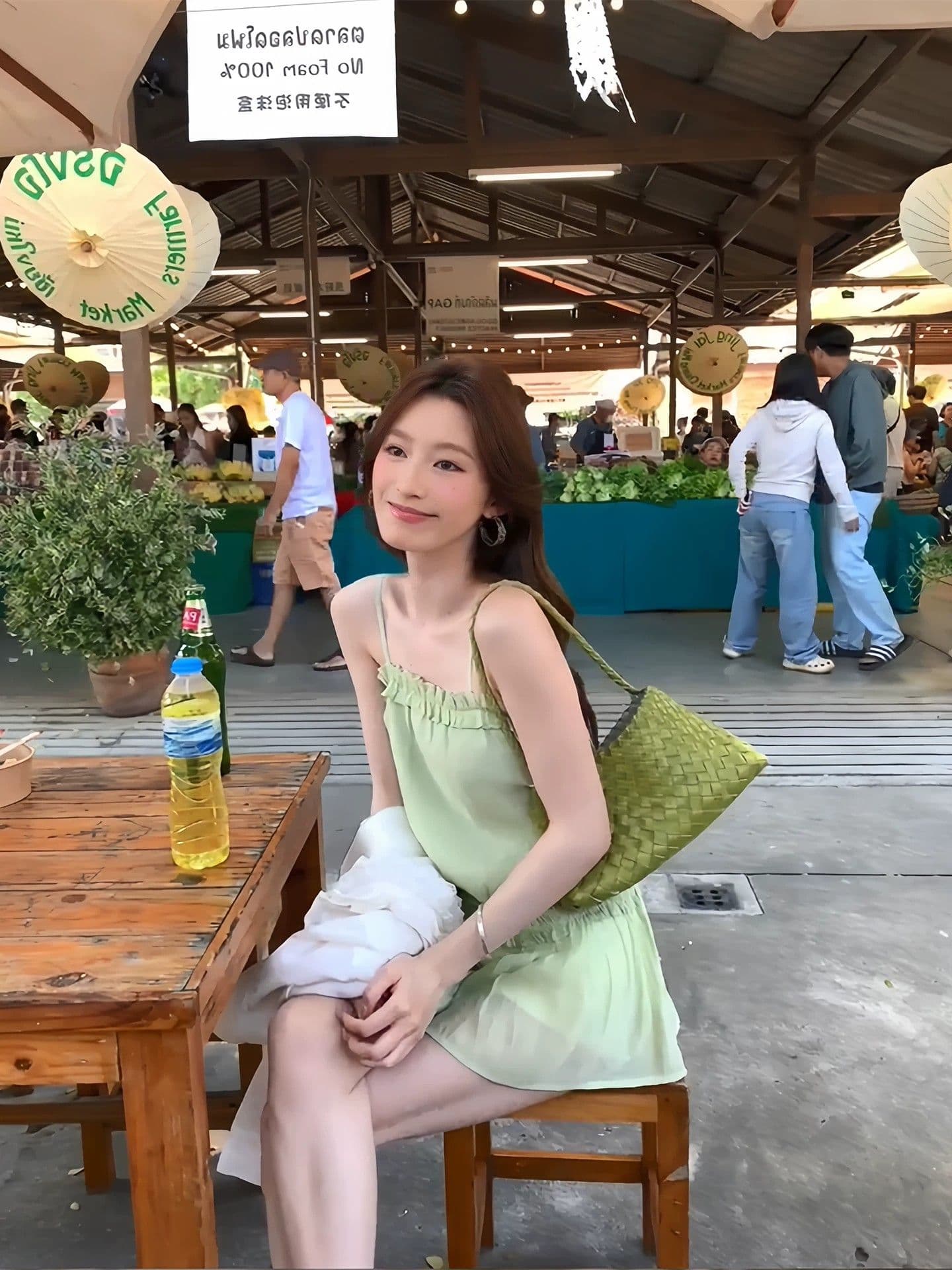 순수한 욕망 바람 품격 부드러운 3 차원 펌프 Pleat 프릴 슬립 여성 드레스 여름 새로운 몸매 가꾸기 도루 센스 미니 스커트 이미지 4