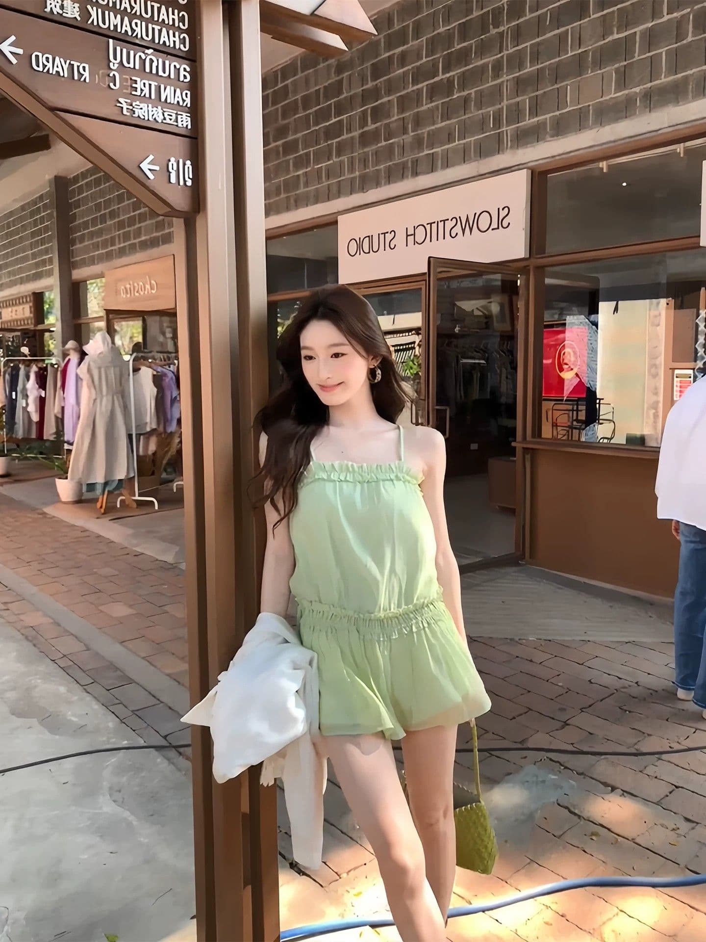 순수한 욕망 바람 품격 부드러운 3 차원 펌프 Pleat 프릴 슬립 여성 드레스 여름 새로운 몸매 가꾸기 도루 센스 미니 스커트 상세 이미지 1