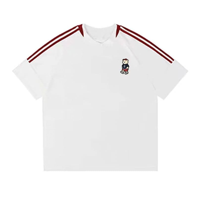 32 더블 실 순면 반팔 티셔츠 여름 2026 새로운 트렌디 가시 자수 루즈핏 V넥 맨위 빅 사이즈 여성 의류 상세 이미지 8
