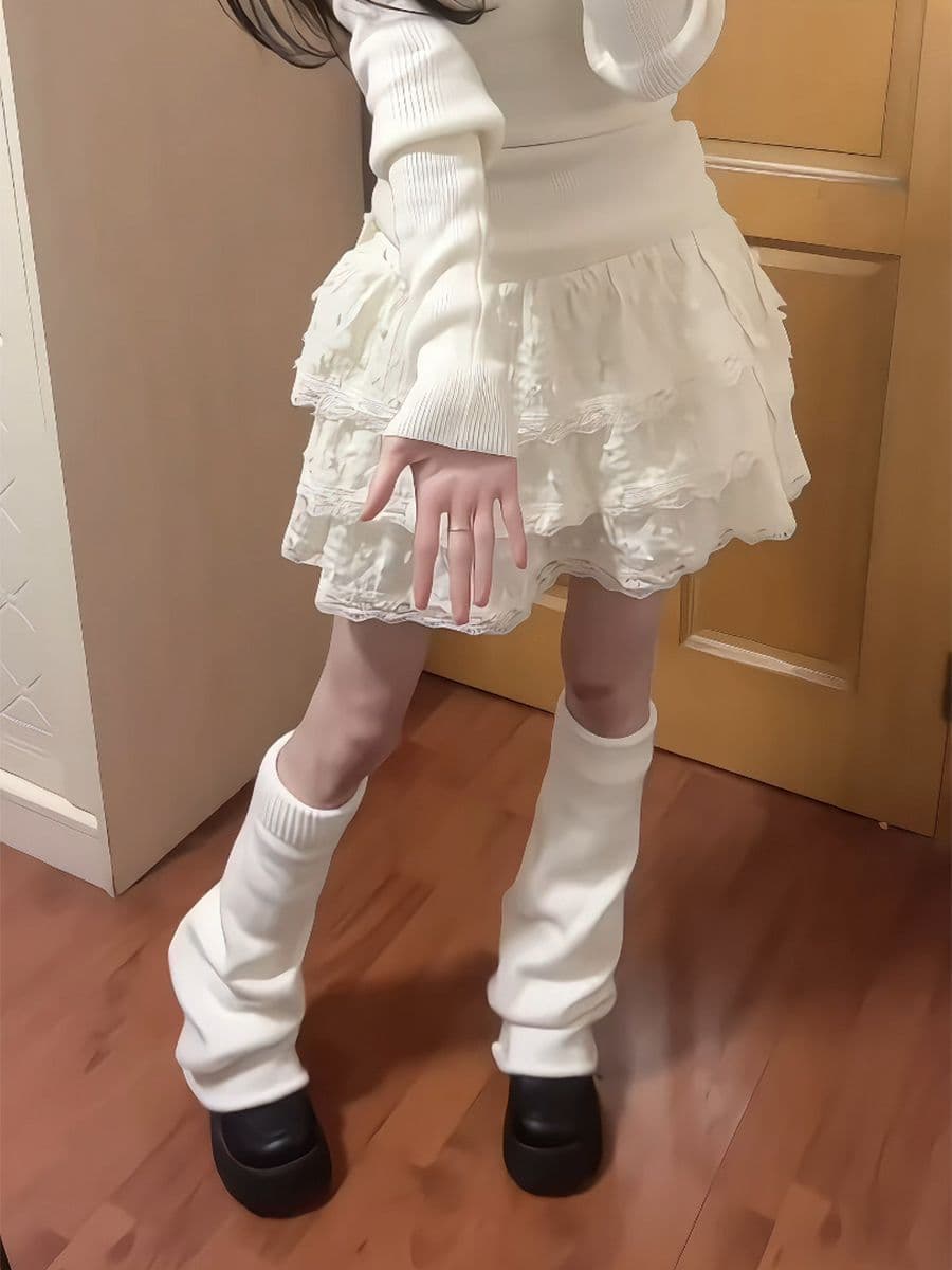 원본 것 다량 가격 훌륭함 달콤함 반신 스커트 여성 작은 키 레이스 측면 케이크 드레스 퍼프 미니 스커트 상세 이미지 6