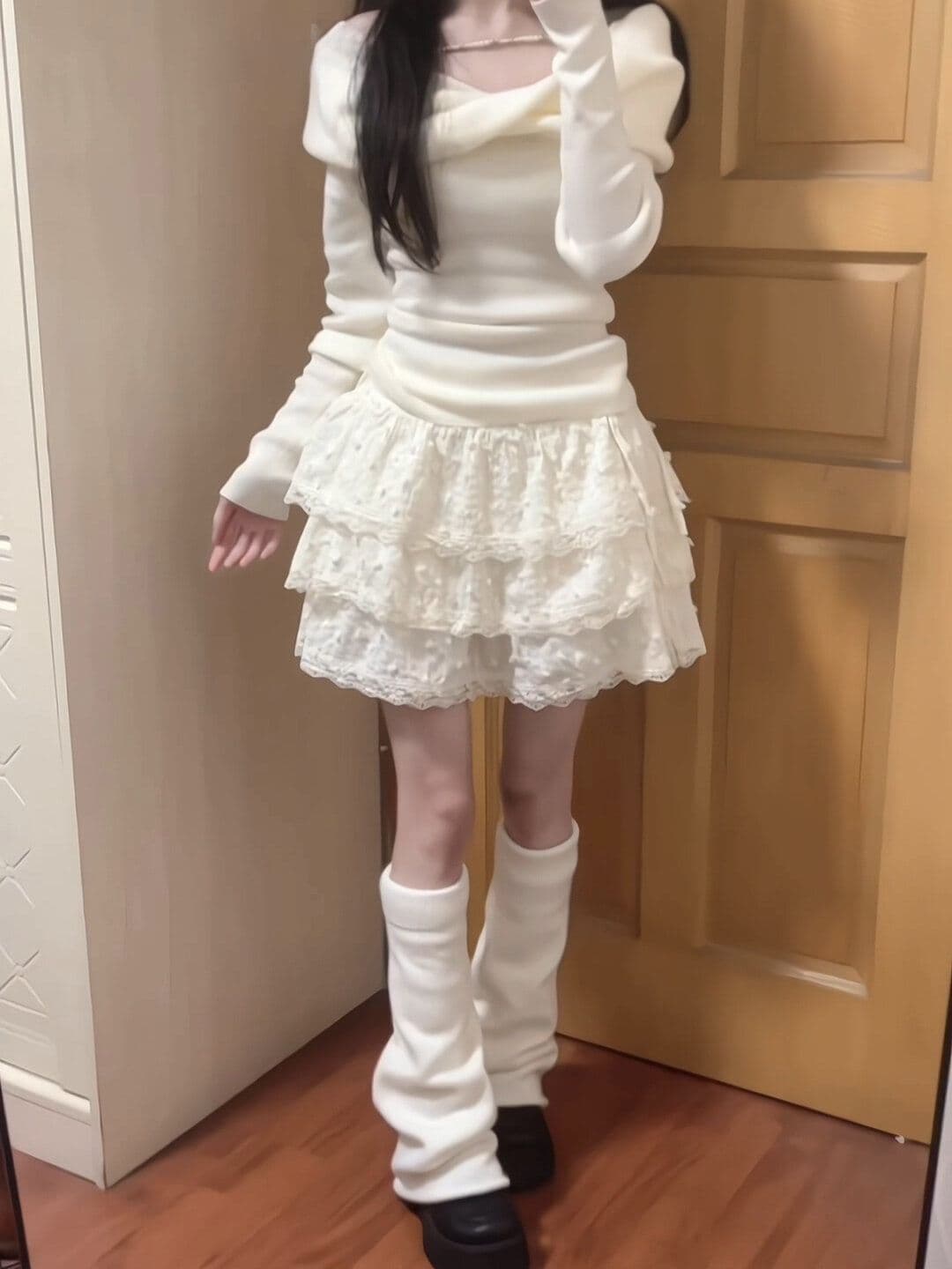 원본 것 다량 가격 훌륭함 달콤함 반신 스커트 여성 작은 키 레이스 측면 케이크 드레스 퍼프 미니 스커트 상세 이미지 8
